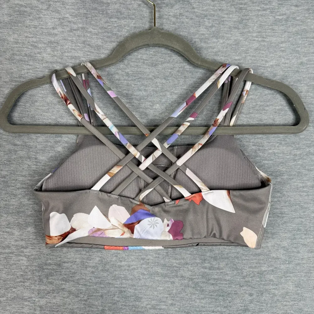 Athleta XS Hyper Focused Bra – Powervita Gray Botanical Print - Picture 4 of 6